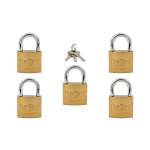IsOn กุญแจสปริงเหล็ก สีทอง ระบบรหัสเหมือน (Key Alike / Steel  Padlock-Spring)