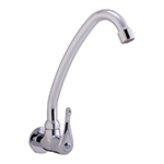 ก๊อกซิงค์เดี่ยว งวงตัว C สูง ติดกำแพง / Ceramic Sink Wall-Mounted Long High C Faucet 0