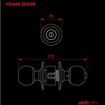 HG445-DOOR ลูกบิดประตูสำหรับห้องน้ำ (ไม่มีลูกกุญแจ) *คลิกดูรายละเอียดเพิ่มเติม