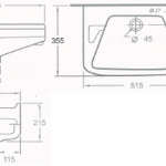 A-210E อ่างล้างหน้าทรงเหลี่ยม สีขาว*คลิกดูเงื่อนไข