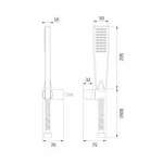 FJVHF-177AES  ฝักบัวมือถือ 2x4 นิ้ว พร้อมสายสแตนเลสและขายึด VRH