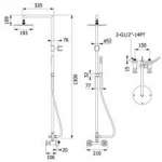 FJVHS-115ABS เรนชาวเวอร์ ฝักบัวก้านแข็งคู่ผสม แบบติดผนัง หัวฝักบัว 8 นิ้วพร้อมฝักบัวมือถือสแตนเลส +Smooth