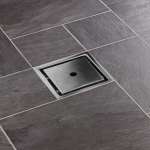 FUVHU-F002AS ตะแแกรงกันกลิ่นทรงสี่เหลี่ยม 4.8" ฝาท่อกลมขนาด 2.5" ปูกระเบื้องทับได้ อัตราการระบายน้ำ 15 ลิตร/นาที