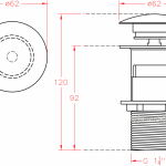 485.60.294 สะดืออ่างล้างหน้า แบบกดกระเด้ง หัวใหญ่ HAFELE