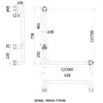 คลิกเลย FBVHC-T791RS ราวทรงตัวสแตนเลส 90 ํ (ซ้าย) 600มม. เส้นผ่าศูนย์กลาง 38 ซม.  VRH