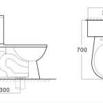 AQ 75361/5263 สุขภัณฑ์สองชิ้น แบบท่อลงพื้น aquaflex.