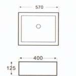 AQ 89759 อ่างล้างหน้าเหลี่ยม วางบนเคาน์เตอร์ รุ่น Squarist