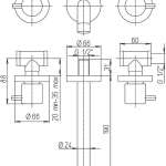 PA 78CR207 ก๊อกล้างหน้าผสมน้ําร้อน-เย็น 3 รู ออกจากกําแพง รุ่น COX