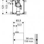 SH 011930099 กล่องฟลัชวาล์วปัสสาวะชาย สําหรับฝังกําแพง พร้อมไส้แกนทองเหลือง และ Isolating valve รุ่น Compact (Housing) *คลิกดูรายละเอียดเพิ่มเติม