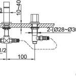 RA 881740C ก๊อกอ่างล้างหน้าผสมน้ำร้อนเย็น 3 รูก๊อก บนเคาน์เตอร์ รุ่น TOLEDO