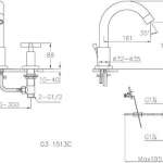 RA 031513C ก๊อกล้างหน้าผสมน้ำร้อนเย็น 3 รูก๊อก ออกจากเคาน์เตอร์ พร้อมป๊อบอัพ รุ่น VICTORIA