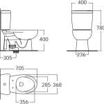 TF-2793W/FB103SW-WT สุขภัณฑ์ แบบสองชิ้น 3/4.5 ลิตร รุ่น NEW SIBIA