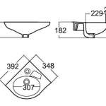 0940-WT-0 อ่างล้างหน้าแบบแขวนผนังเข้ามุม รุ่น New Codie-C