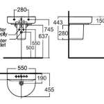 0553/0740-WT-0 อ่างล้างหน้าแบบแขวนผนัง พร้อมขาตั้งลอย รุ่น Concept D-Shape