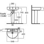 0553/0742-WT-0 อ่างล้างหน้าแบบแขวนผนัง พร้อมขาตั้งยาว รุ่น Concept D-Shape