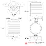 AV 1000 แท้งค์น้ำสแตนเลส ความจุ : 1000 ลิตร  เส้นผ่านศูนย์กลาง : 1.02 ม.  ความสูงของตัวถัง : 1.60 ม.  ความสูงขาตั้ง : 0.33 ม.  ความสูงรวมทั้งหมด : 1.75 ม. ทางน้ำเข้า : Ø 3/4" (นิ้วแป๊บ)  ทางน้ำออก : Ø 1" (นิ้วแป๊บ)