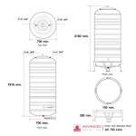 AV 700 แท้งค์น้ำสแตนเลส ความจุ : 700 ลิตร  เส้นผ่านศูนย์กลาง : 0.73 ม.  ความสูงของตัวถัง : 1.93 ม.  ความสูงขาตั้ง : 0.33 ม.  ความสูงรวมทั้งหมด : 2.15 ม ทางน้ำเข้า : Ø 3/4" (นิ้วแป๊บ)  ทางน้ำออก : Ø 1" (นิ้วแป๊บ)