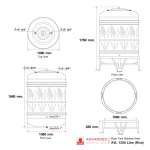 AVL 1250 แท้งค์น้ำสแตนเลส (ปะการัง/รวงข้าว/องุ่น) ความจุ : 1250 ลิตร  เส้นผ่านศูนย์กลาง : 1.11 ม.  ความสูงของตัวถัง : 1.64 ม.  ความสูงขาตั้ง : 0.33 ม.  ทางน้ำเข้า : Ø 3/4" (นิ้วแป๊บ)  ทางน้ำออก : Ø 1" (นิ้วแป๊บ)