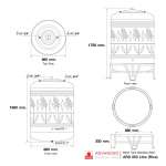 AVL 850 แท้งค์น้ำสแตนเลส (ปะการัง/รวงข้าว/องุ่น) ความจุ : 850 ลิตร  เส้นผ่านศูนย์กลาง : 0.91ม.  ความสูงของตัวถัง : 1.60 ม.  ความสูงขาตั้ง : 0.33 ม.  ทางน้ำเข้า : Ø 3/4" (นิ้วแป๊บ)  ทางน้ำออก : Ø 1" (นิ้วแป๊บ)