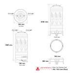 AVL 700 แท้งค์น้ำสแตนเลส (ปะการัง/รวงข้าว/องุ่น) ความจุ : 700 ลิตร  เส้นผ่านศูนย์กลาง : 0.73 ม.  ความสูงของตัวถัง : 1.97 ม.  ความสูงขาตั้ง : 0.33 ม.  ทางน้ำเข้า : Ø 3/4" (นิ้วแป๊บ)  ทางน้ำออก : Ø 1" (นิ้วแป๊บ)