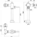 HFVSR-6120S1 ฟลัชวาล์วชักโครกท่อตรง Urinals Flush Valve*คลิกดูเงื่อนไข