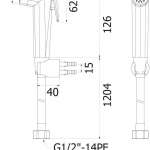คลิกเลย FXHOY-0072AS ชุดหัวฉีดชำระทรงเหลี่ยมสีขาวก้านกด  สายSUS 1.2 ม. รุ่น BASE