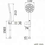 คลิกเลย FJHOF-166AWZ ฝักบัวมือถือด้ามโค้ง สีขาว 4" พร้อใสายพลาสติก และขายึด