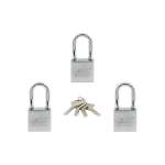 IsOn  กุญแจคล้อง เหล็ก ชุบโครเมี่ยม ระบบรหัสเหมือน (Key Alike / Steel Padlock-Disc)  KA.877 (CP)