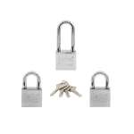 IsOn  กุญแจคล้อง เหล็ก ชุบโครเมี่ยม ระบบรหัสเหมือน (Key Alike / Steel Padlock-Disc)  KA.877 (CP)