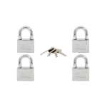 IsOn  กุญแจคล้อง เหล็ก ชุบโครเมี่ยม ระบบรหัสเหมือน (Key Alike / Steel Padlock-Disc)  KA.877 (CP)