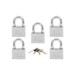 IsOn  กุญแจคล้อง เหล็ก ชุบโครเมี่ยม ระบบรหัสเหมือน (Key Alike / Steel Padlock-Disc)  KA.877 (CP)