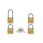 IsOn กุญแจคล้อง เหล็ก ชุบทองเงา-ด้าน ระบบรหัสเหมือน (Key Alike / Steel Padlock-Disc) KA.888CP