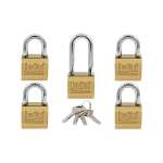 IsOn กุญแจคล้อง เหล็ก ชุบทองเงา-ด้าน ระบบรหัสเหมือน (Key Alike / Steel Padlock-Disc) KA.888CP