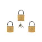 IsOn กุญแจสปริงเหล็ก สีทอง ระบบรหัสเหมือน (Key Alike / Steel  Padlock-Spring)