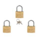 IsOn กุญแจสปริงเหล็ก สีทอง ระบบรหัสเหมือน (Key Alike / Steel  Padlock-Spring)