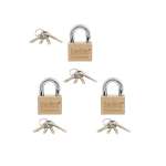 IsOn กุญแจคล้อง ทองเหลือง ระบบมาสเตอร์คีย์ (Master Key / Solid Brass Padlock-Disc) M.K.450