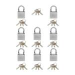 IsOn กุญแจคล้อง เหล็ก ชุบโครเมี่ยม ระบบมาสเตอร์คีย์ (Master Key / Steel Padlock-Disc) M.K.877 Set