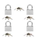 IsOn กุญแจคล้อง เหล็ก ชุบโครเมี่ยม ระบบมาสเตอร์คีย์ (Master Key / Steel Padlock-Disc) M.K.877 Set