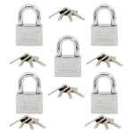 IsOn กุญแจคล้อง เหล็ก ชุบโครเมี่ยม ระบบมาสเตอร์คีย์ (Master Key / Steel Padlock-Disc) M.K.877 Set