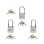 IsOn กุญแจคล้อง เหล็ก ชุบโครเมี่ยม ระบบมาสเตอร์คีย์ (Master Key / Steel Padlock-Disc) M.K.877 Set