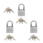 IsOn กุญแจคล้อง เหล็ก ชุบโครเมี่ยม ระบบมาสเตอร์คีย์ (Master Key / Steel Padlock-Disc) M.K.877 Set