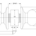 IsOn ลูกบิดประตู ระบบลูกปืน หัวลูกจันท์เล็ก-จานใหญ่ 75 มม.(Knobset Pin Tumber System) NO.8932 SS-SP-BK (Barthroom)