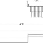 ZS-5018-40 ตะแกรงวางสบู่และขวดแชมพู ทรงสูง แบบติดผนัง ขนาด 40 ซม. ผิวซาติน รุ่น ZEUS ยี่ห้อ WS
