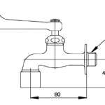 TS131B14(HM) ก๊อกเดี่ยวก้านปัดติดผนัง