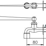 TS131B15(HM) ก๊อกเดี่ยวก้านปัดติดผนัง