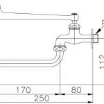 TS116B15(HM) ก๊อกเดี่ยวก้านปัดติดผนัง