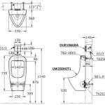 UW350HJT1W/F โถปัสสาวะชายแบบแขวนผนัง ชนิดท่อน้ำเข้าด้านหลัง 