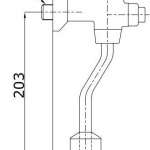 TS403S(HM) ฟลัชวาล์วโถปัสสาวะชาย TOTO ชนิดกด ท่อดัด(ระยะติดตั้ง45มม.)