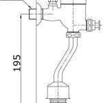 TS402S(HM) ฟลัชวาล์วโถปัสสาวะชาย TOTO ชนิดกด ท่อดัด(ระยะติดตั้ง45มม.)*คลิกดูเงื่อนไขค่ะ