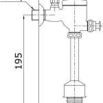 TS402P(HM) ฟลัชวาล์วโถปัสสาวะชาย TOTO ชนิดกด ท่อดัด(ระยะติดตั้ง75มม.)